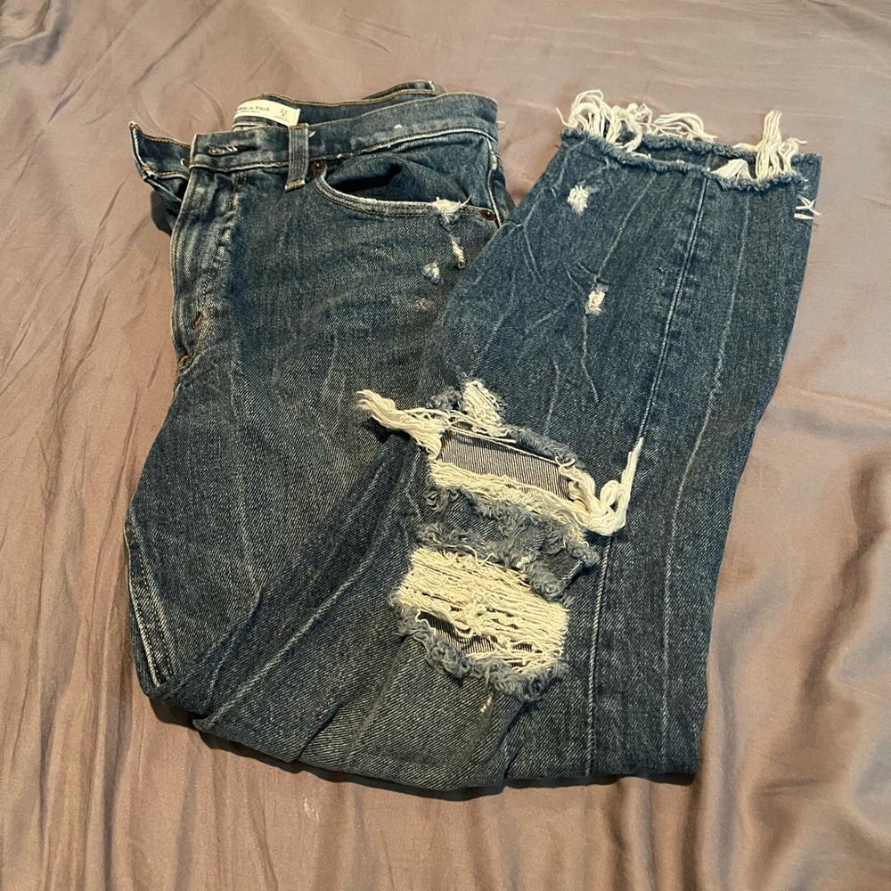 Distressed Blue Jeans